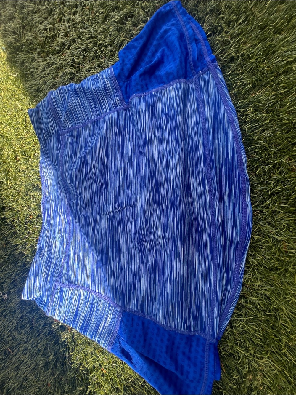Zella Blue Patterned Active Skort with Built-In Shorts